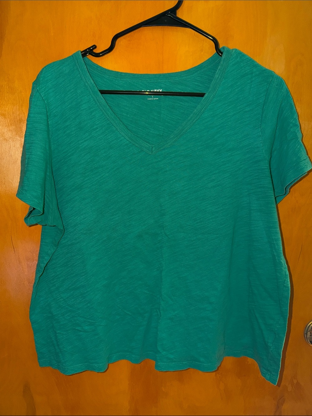 Old Navy Women's V-Neck Short Sleeve Tee in Teal Green